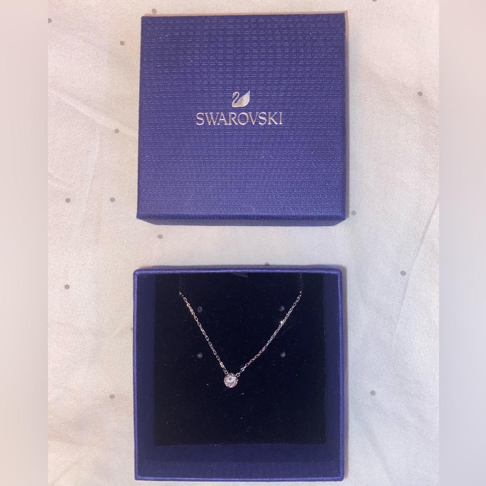 Swarovski Blue Boxed Crystal Pendant Necklace